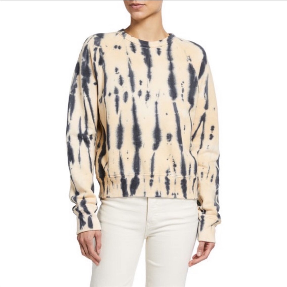 RE/DONE Classic Raglan Tie-Dye Crewneck Sweatshirt Tiger Dye